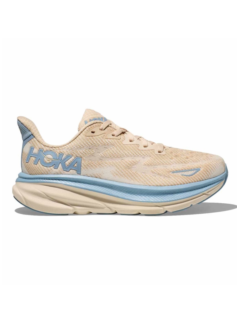 Hoka One One Women's Clifton 9 Running Shoe - Beige Light Blue Size 8.5